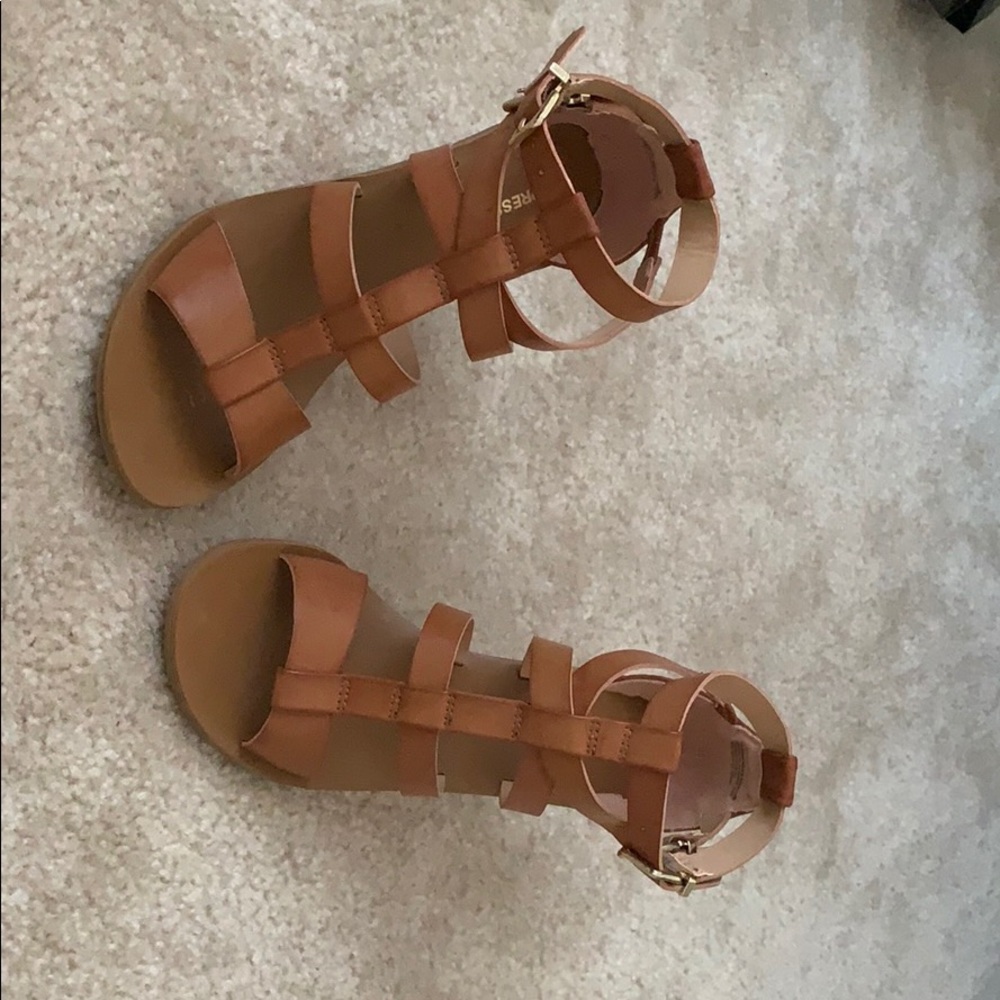 Express - Brown/Tan Gladiator Wedges